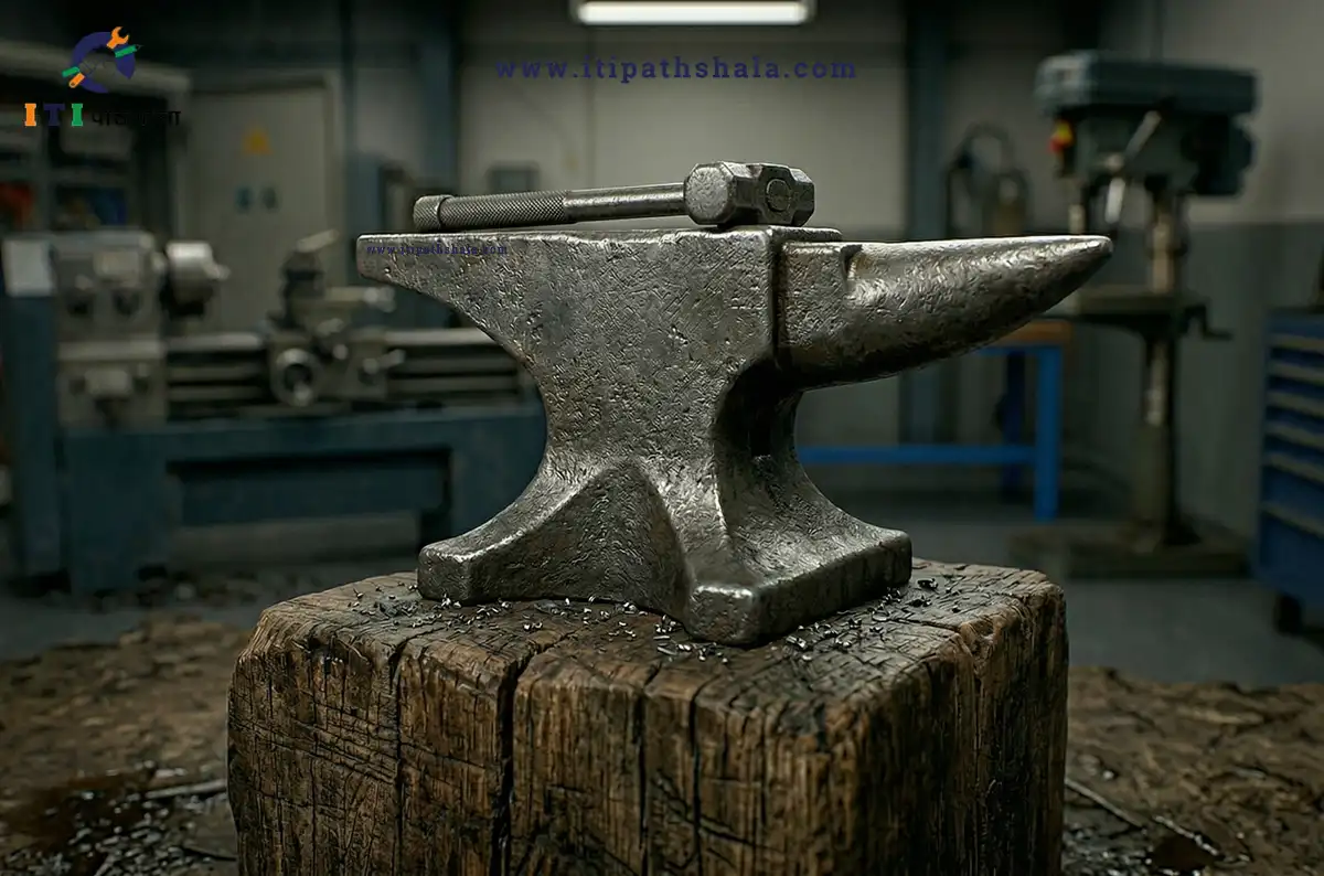 anvil tool used in workshop for metal shaping and forging