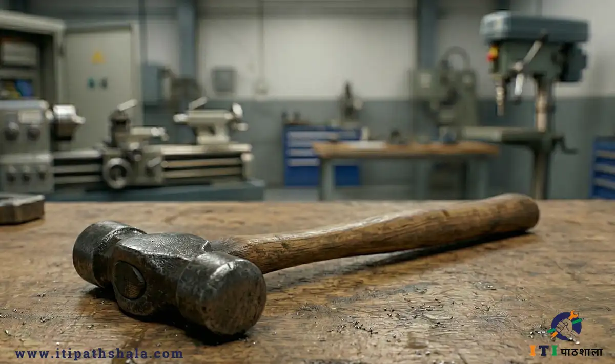 Hand hammer used for marking and measuring in workshop training.