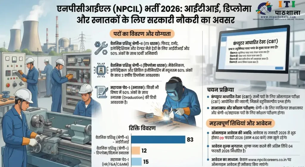 NPCIL Recruitment 2026 ITI Diploma Government Job