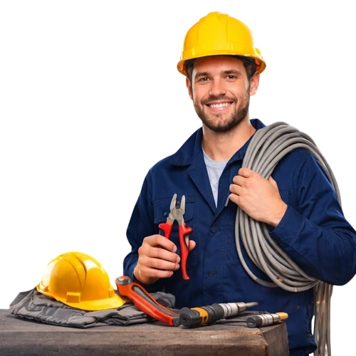ITI trained electrician with tools and safety helmet — ITI Pathshala