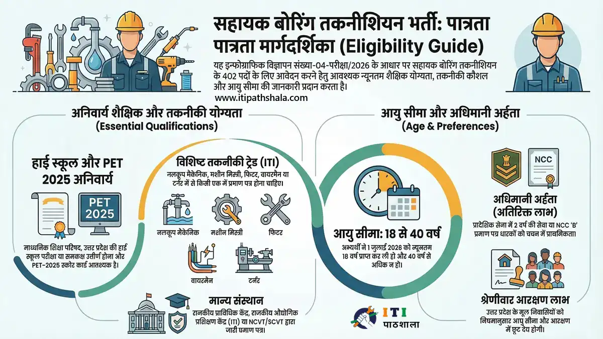 Eligibility criteria and skill development for ITI Boring Technician exam 2026.