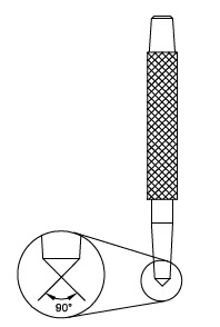 Center punch labeled sketch used to mark drilling points