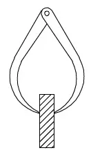 Outside caliper sketch with labeled parts used to measure external dimensions